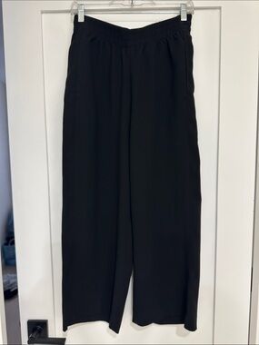 H&M Black Wide-Leg Pull-On Trousers